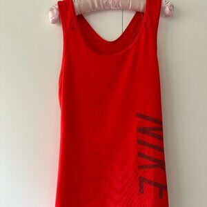 Nike Dri-Fit Women Tank Top Racerback for Workout Size XS Reddish Orange